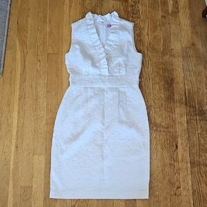 Eliza J White Brocade Party Dress 8